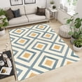thumbnail image 2 of European Bohemian Art Area Rugs, Gray and White Cross Lines Stripe Geometry Bedroom Rug, Modern Rug High Density Dust-Proof Apply to Living Room Study Hotels,4ft x 6ft, 2 of 6