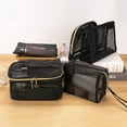 thumbnail image 5 of DODAMOUR 5 Pieces Mesh Makeup Bags, Portable Mesh Cosmetic Bag with Zipper, Travel Toiletry Bag for Home Office Travel Accessories (Black), 5 of 6