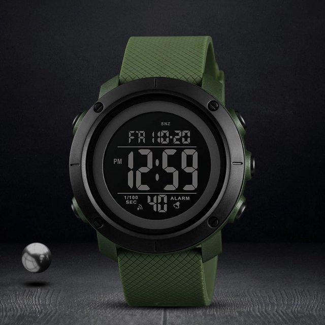 Reloj electrónico con temporizador de cuenta regresiva para estudiantes masculinos Reloj deportivo multifuncional de doble pantalla para hombres