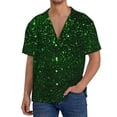 thumbnail image 1 of Fotbe Green Sparkling Camisa Estampada de Manga Corta para Hombre, Casual de Verano, Estilo Playero, Sin Arrugas-Medium, 1 of 5