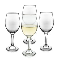 Libbey Classic White Wine Glasses Set of 4, Casual, Modern Stemmed Wine Glasses, Classy Wine Drinking Glasses Set for Weddings, Intimate Gatherings