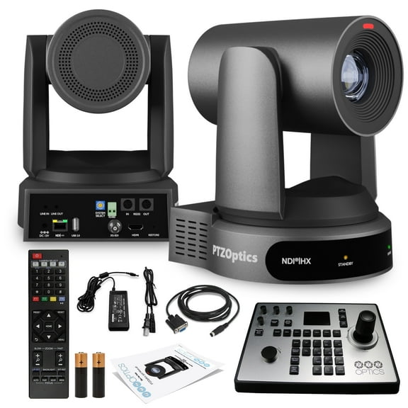 PTZOptics Move 4K SDI/HDMI/USB/IP PTZ Camera with 30x Optical Zoom (Gray) (PT30X-4K-GY-G3)   PTZOptics PT-JOY-G4 Joystick Controller