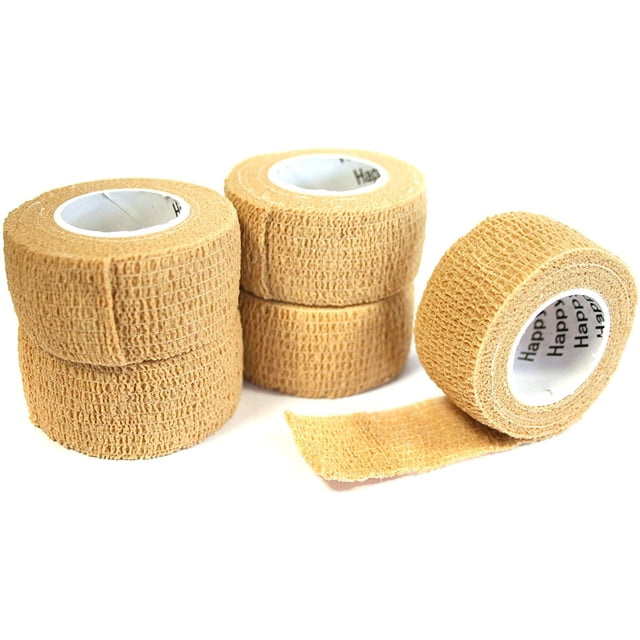 5 x Pansement Sans Colle, bandage pour Doigts, Auto-Adhésif, Imperméable, 2.5 cm de Large