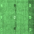 thumbnail image 1 of Ahgly Company Machine Washable Indoor Square Abstract Emerald Green Contemporary Area Rugs, 5' Square, 1 of 4
