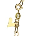 thumbnail image 2 of 18k Gold-Flashed Sterling Silver Flat Heart Link Charm Anklet Italy Adjustable, 9.5", 2 of 3