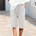 thumbnail image 6 of Lmueinov Women's Casual Sweat Shorts, High Waisted Drawstring Bermuda Shorts with Pockets, Lightweight Athletic Summer Lounge, 6 of 6