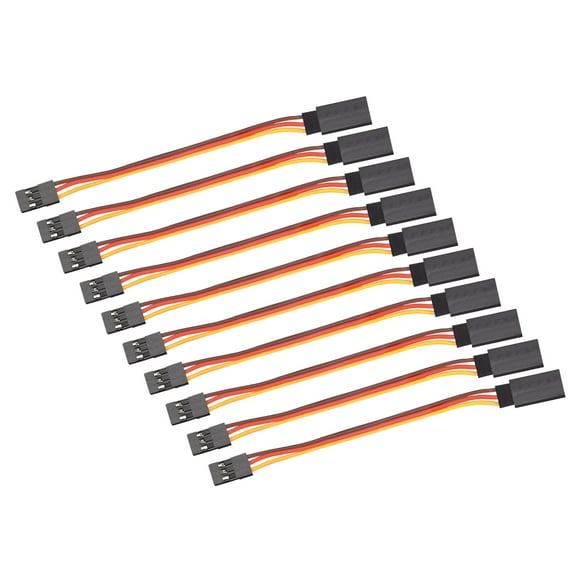 Uxcell 10Pcs 3-Pin Servo Extension Cable Cord Connectors Wire Male to Female 60-Cores Servo Receiver Wire
