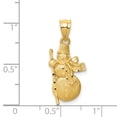 thumbnail image 4 of 14K Gold Diamond-cut Brushed and Polished Snowman Pendant, 4 of 4
