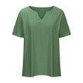thumbnail image 4 of Raeneomay Oversized T Shirts for Women V Neck Solid Color Court Lock Short-Sleeved Tops, 4 of 6