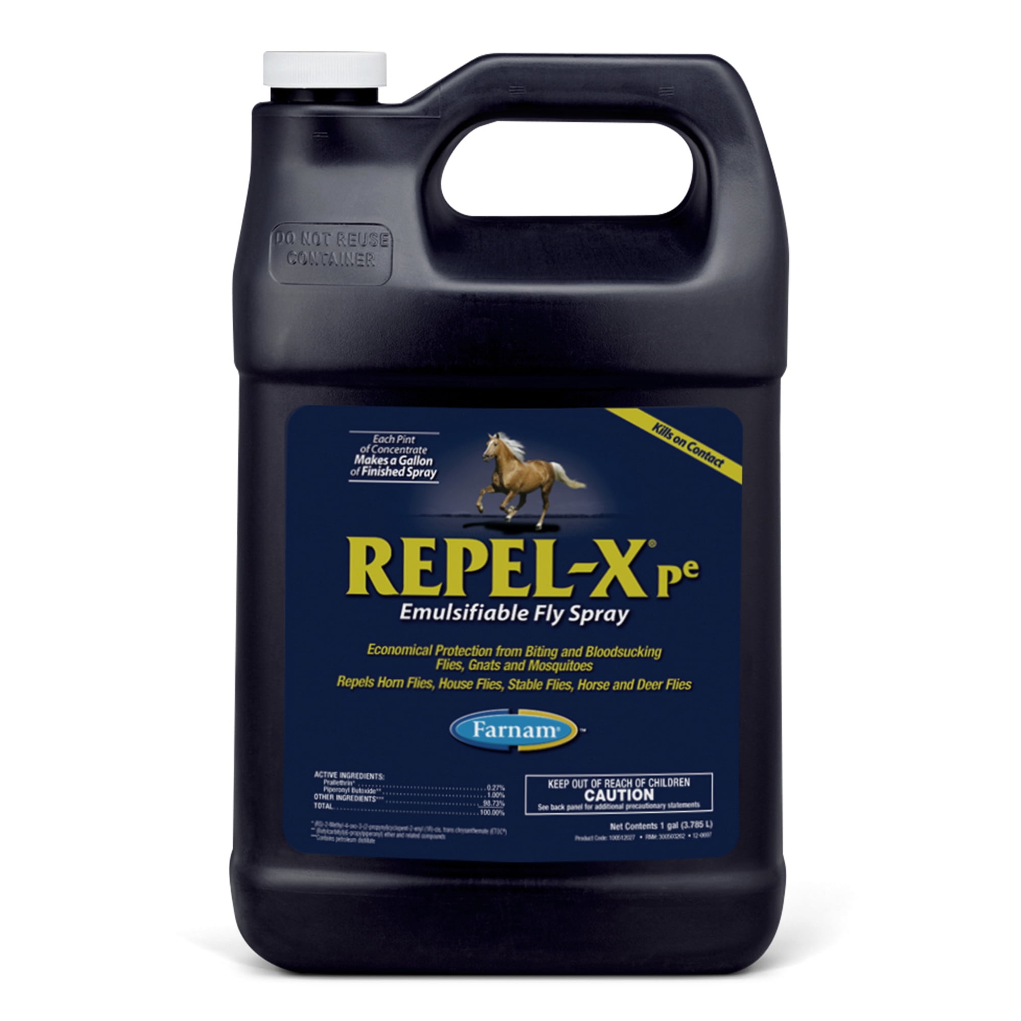 Farnam Repel-X pe Fly Spray Concentrate for Horses & Dogs, Insect Repellent for Mosquitoes, Ticks & Gnats, 128 fl oz Concentrate Makes 32 Quarts