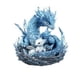 thumbnail image 2 of Adorno de dragón de cristal acrílico azul y blanco 2D | Elegante figura decorativa para oficina y hogar | Estatua ligera con base plana, 2 of 5