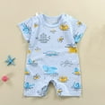 thumbnail image 2 of SROBPTY Newborn Boys Girls Short Sleeve Short Romper Blue, 73, 2 of 4