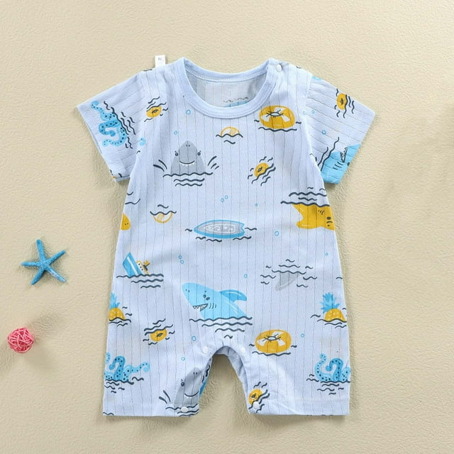 JDQJBZ Baby Boy Romper Summer Clothes Short Sleeve Bodysuit Newborn