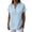 #343-Light Blue, variant on Craaazy Women's Casual Hollow Out Solid Color Spring Summer V-neck Loose Short Sleeve Tops with Button(S-5XL) Gifts