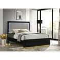 thumbnail image 2 of Caraway Wood Queen LED Panel Bed Black, 2 of 7