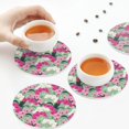 thumbnail image 6 of Bingfone Vintage Orchids Flowers Leather Drinks Coasters with Set of 6,Suitable for Home Kitchen,Coffee Cup Coasters Home Gift, 6 of 7