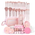 thumbnail image 1 of Set de brochas de maquillaje MAANGE, 49 unidades, sintéticas, con bolsa y batidora, 1 of 9