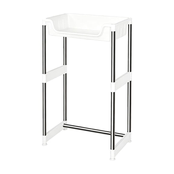 Multi-Layer Toilet Storage Rack - No Drill Bathroom Organizer, Metal Shelf for Toiletries, Clean & Tidy Space Above Toilet, Sturdy & Waterproof, Ideal for Towels, Shampoo, Plants White