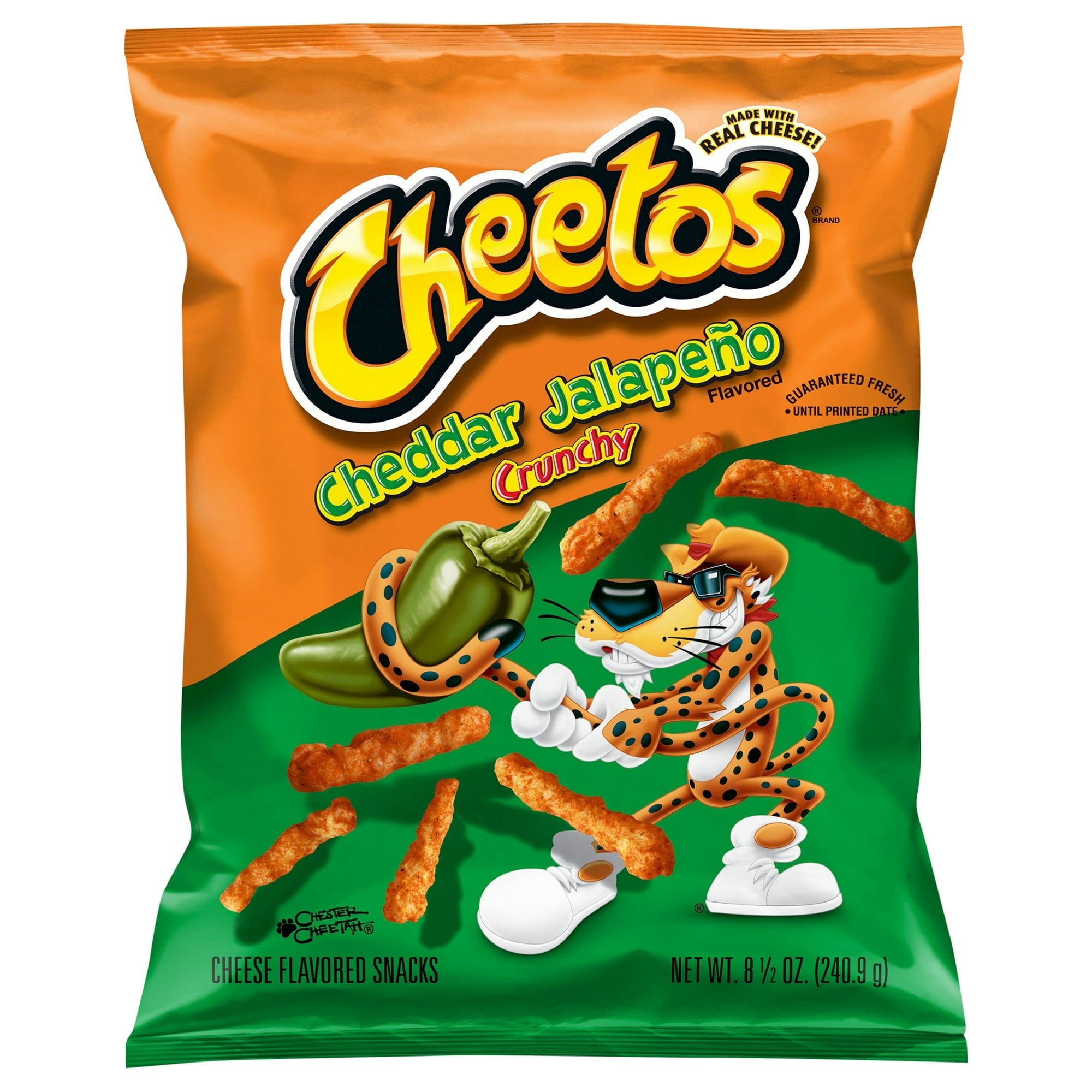 (2 pack) Cheetos Crunchy Cheddar Jalapeno Cheese Puff Chips, 8.5 oz Bag