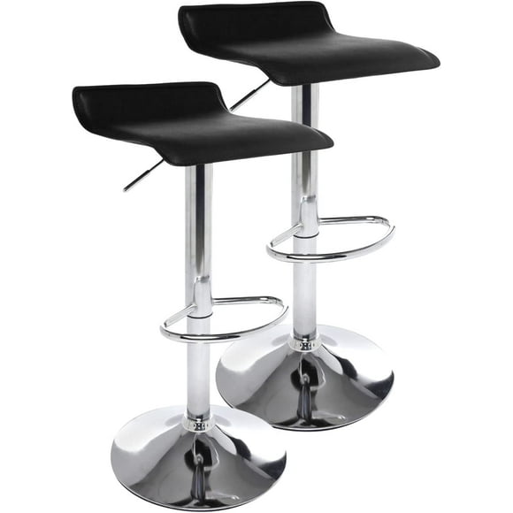 Bancos Altos Barra 2 Pzs Desayunador Para Cocina Giratorios Negro EKE Life Home 8174