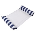 thumbnail image 4 of Hamaca flotante inflable para piscina para adultos, hamaca de agua con flotador de piscina con malla transpirable, suministros para Fiesta en LA Rayas azul oscuro, 4 of 8