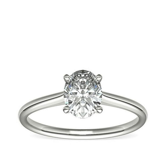 1.00 T.C.W New Design Solitaire Oval Cut Natural Diamond Bridal Ring for Women Solid 14K White Gold Size 7 Fine Jewelry by Diamond-Capitals