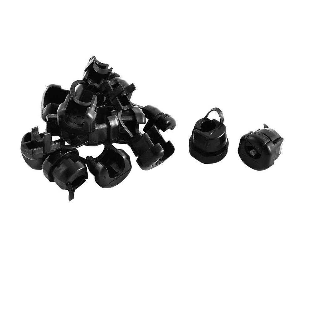 Nylon Flat Cable Wire Strain Relief Bushing Grommet 6N4 Black 12pcs
