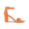 thumbnail image 4 of BLISSFUL STEP Women's Shoes Ankle Strap Block Heel Buckle Open Toe Sandals Fluorescent Orange 7, 4 of 8