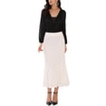 thumbnail image 2 of INSPIRE CHIC Women's Lace V Neck Chiffon Puff Sleeve Dressy Formal Leotard Bodysuit XL Black, 2 of 6