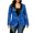 Blue, variant on Slim Cut Sequined One Button Suit Jacket Unisex, Satin Lapel Long Sleeve 106% Polyester Blazer, Stylish Shiny Outerwear For Autumn