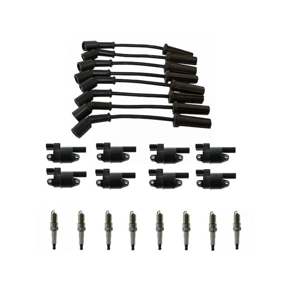 Ignition Coil Spark Plug and Wire Set 17 Piece - Compatible with 2009 - 2018 GMC Savana 2500 2010 2011 2012 2013 2014 2015 2016 2017
