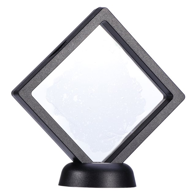 5 Sets 3D Floating Frame Shadow Box Display Case Coin Box Jewelry Display Show Case with Round Base (Black)
