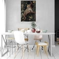 thumbnail image 2 of Mudket Leopard on Tree Branch Tropical Rainforest Canvas Wall Art, Vintage Jungle Botanical Wall Pictures for Living Room Print for Sunroom Home Decor , Framed Ready to Hang - 12"L x 8"W, 2 of 9