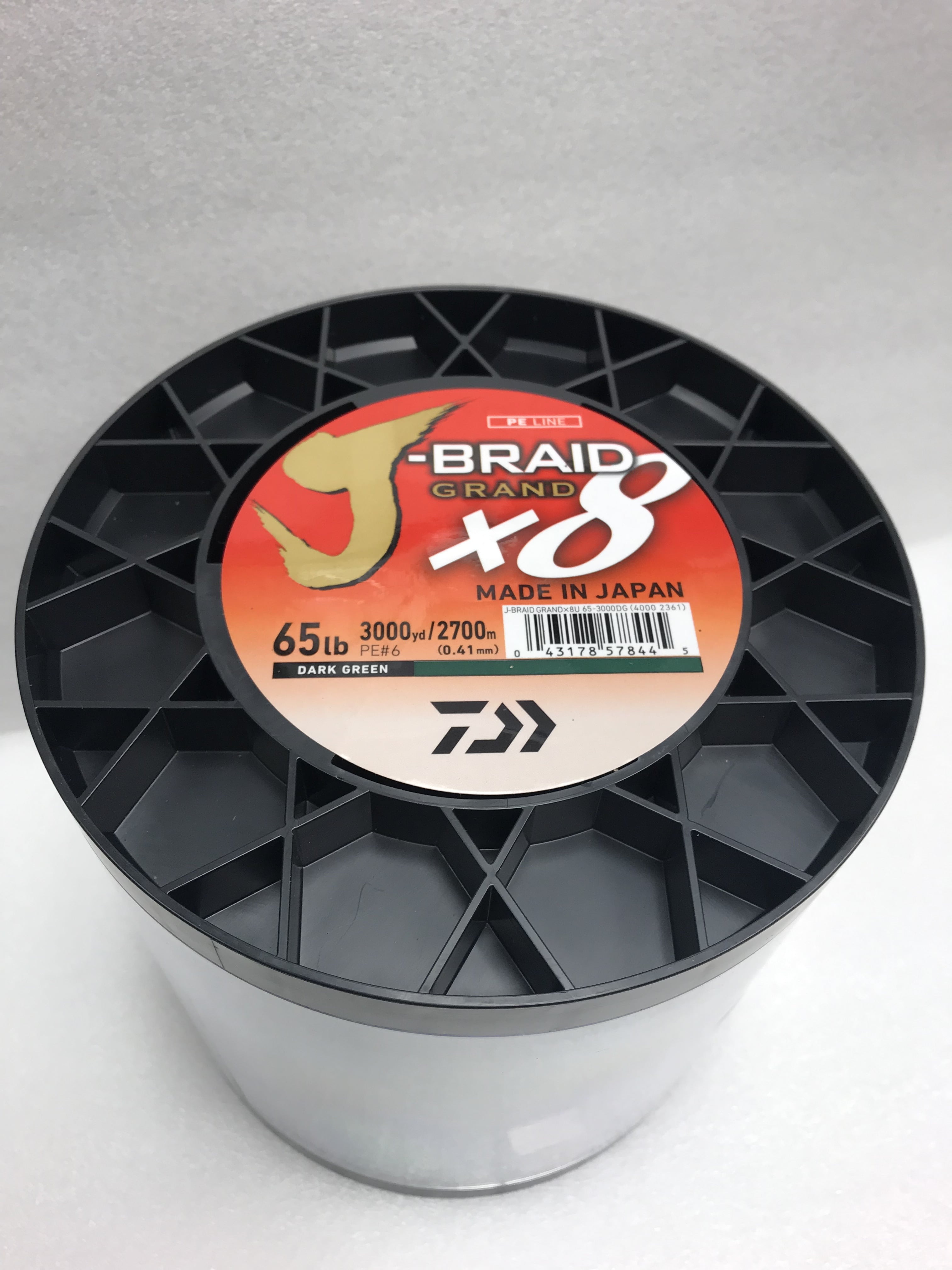 Daiwa J-Braid x8 GRAND Braided Line DARK GREEN 65lb, 3000yd -  JBGD8U65-3000DG