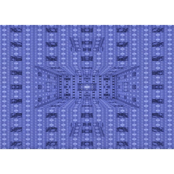 Ahgly Company Indoor Rectangle Patterned Sky Blue Dress Blue Area Rugs, 2' x 5'