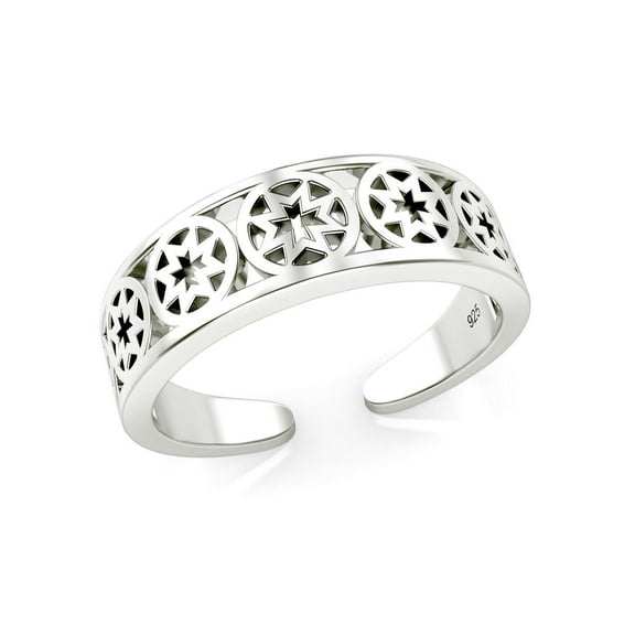 Sterling Silver Celtic Cross Adjustable Toe Band Ring
