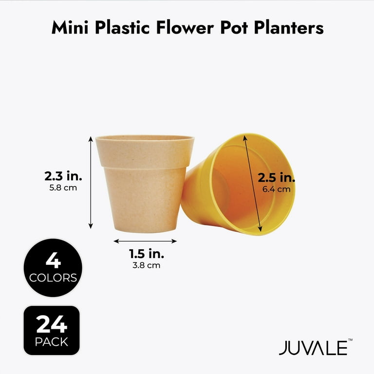 Juvale Tiny Plastic Plant Pots 1.5 Inch Small Mini Planters for