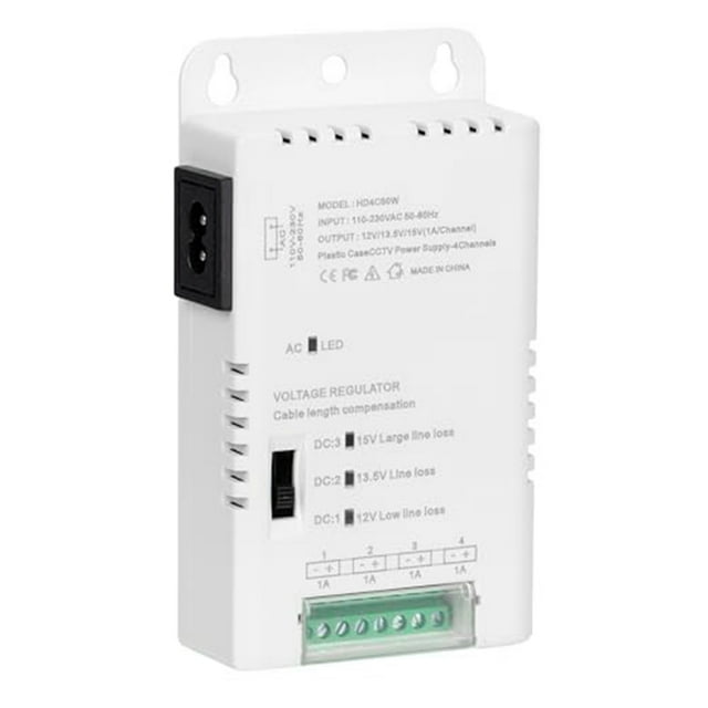Fuente de Alimentación para Cámara CCTV, Fuente de Alimentación de Distribución, Entrada de 90 V-264 V CA A Salida de 12 V-13,8-15 V CC, 4 Canales, HD4C50W