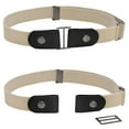 thumbnail image 6 of Unisex Belt Buckle-free Rubber Waist Belt Elastic Waist Strap for Trousers Pants Jeans, Beige, 6 of 9