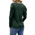 thumbnail image 5 of Womens Shirt V Neck Casual Tshirts Puff Sleeve Tops for Women Solid Color Casual Tunic Tops Blouses, 5 of 5