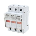 thumbnail image 1 of Unique Bargains DIN Rail Mount Fuse Holder 3 Pole RT18-32 10mmx38mm w Indicator Light Gray, 1 of 3