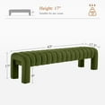 thumbnail image 3 of Zesthouse 63″ End of Bed Bench, Velvet Tufted Upholstered Ottoman Bench with Padded Seat and Solid Wood Leg, Modern Entryway Bench for Bedroom, Living Room,Green, 3 of 9