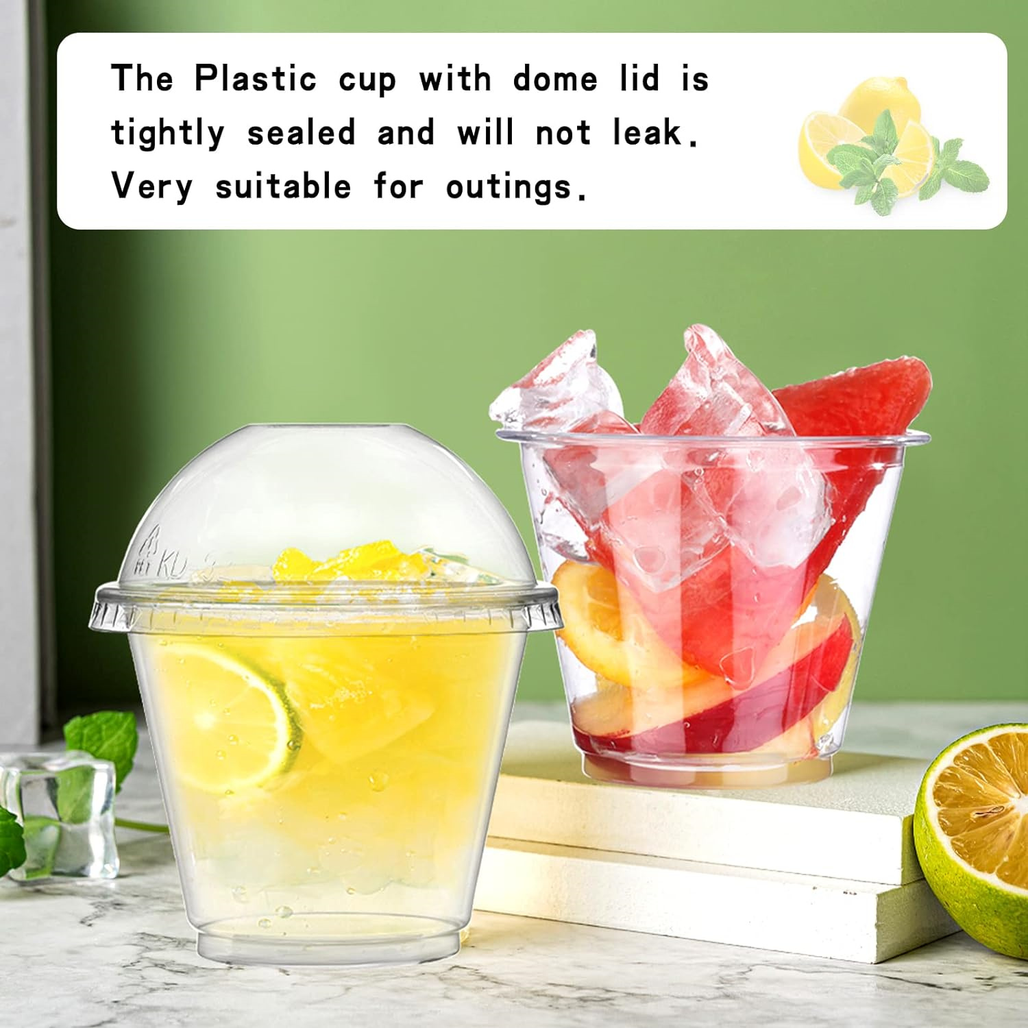 Bexikou 8 oz Clear Parfait Cups with Dome Lids, 25-Pack photo 2