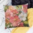 thumbnail image 2 of BANET Throw Pillow Covers, Peach Blossom Spring Pink Flower Floral Print Square Short Plush Pillowcase Soft Decorative Cushion Case for Sofa Bedroom Car 22x22in, 2 of 5