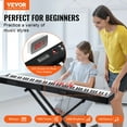 thumbnail image 2 of VEVOR Teclado de piano digital de 88 teclas, electrico, portátil y semipesado con soporte, 2 of 9