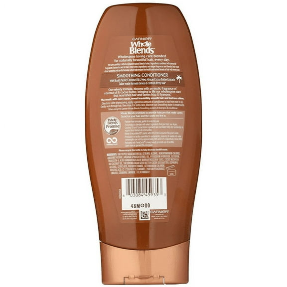 Garnier Whole Blends Smoothing Conditioner, Coconut Oil & Cocoa Butter extracts 12.5 oz