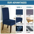 thumbnail image 4 of Enova Home Set of 2 Soft Thick Solid Velvet Dining Chair Covers, Fabric Stretchy Universal Dining Chair Slipcovers Chair Protectors Washable (Dark Blue), 4 of 6