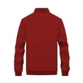 thumbnail image 3 of Wrtxtat Men's Bomber Jacket Winter Lightweight Athletic Thermal Windbreaker Coat with Pockets Solid Color Long Sleeves Softshell Top Red XXXXXL, 3 of 5