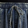 thumbnail image 4 of Yourumao Barrel Jeans for Women Drawstrings Elastic Waisted Jeans Baggy Denim Pants Streetwear Jean Trousers with Pocket, 4 of 7