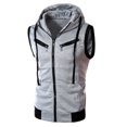 thumbnail image 1 of AYYUFE Color Block Sports Zipper Sleeveless Fitness Hoodies Hooded Vest, 1 of 3